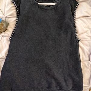 All Saints Cropped Sleeve with Chains Sweater